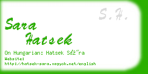 sara hatsek business card